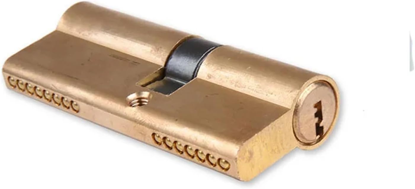 65mm with 8 Keys Thumb Turn Euro Profile Cylinder Barrel Lock Brass Satin Nickel Finish 1Pcs