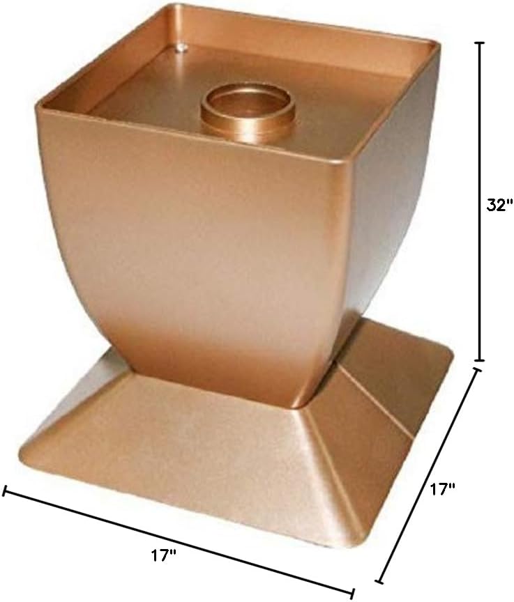 Image showing the base of the Christmas tree with dimensions indicated as 17 inches by 17 inches for the base and 32 inches for the overall height.