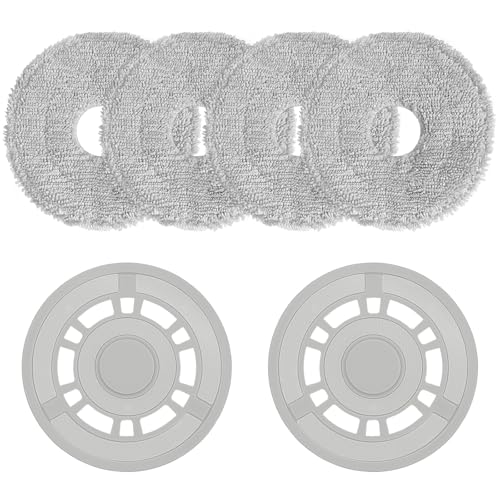 4 Wischtücher mit 2 Ersatzhalterung Zubehör für Dreame L10S Ultra/ L10S Pro Gen 2/ L10 Ultra/ L10 Prime/ L10S Pro/ X20 Pro/Xiaomi X20+ Roboter Staubsauger Ersatzteile