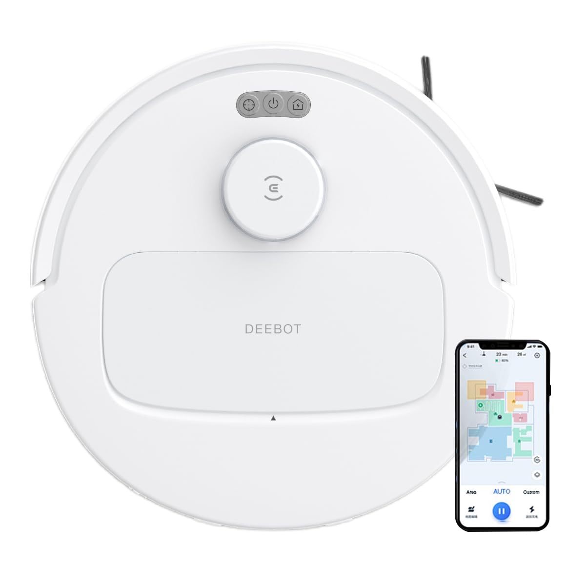 ECOVACS DEEBOT N30 White 2 in 1 Robot Vacuum Cleaner & Mop, 2025 New Launch, 10000 Pa Suction, 5200mAh Battery, Zero Tangle 2.0 Technology, Advanced T...