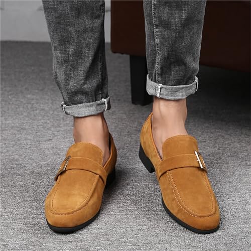 Men's Suede Penny Loafers Slip On Soft Leather Dress Tuxedo Shoes Casual Lightweight Moccasins Driving Boat Shoes3