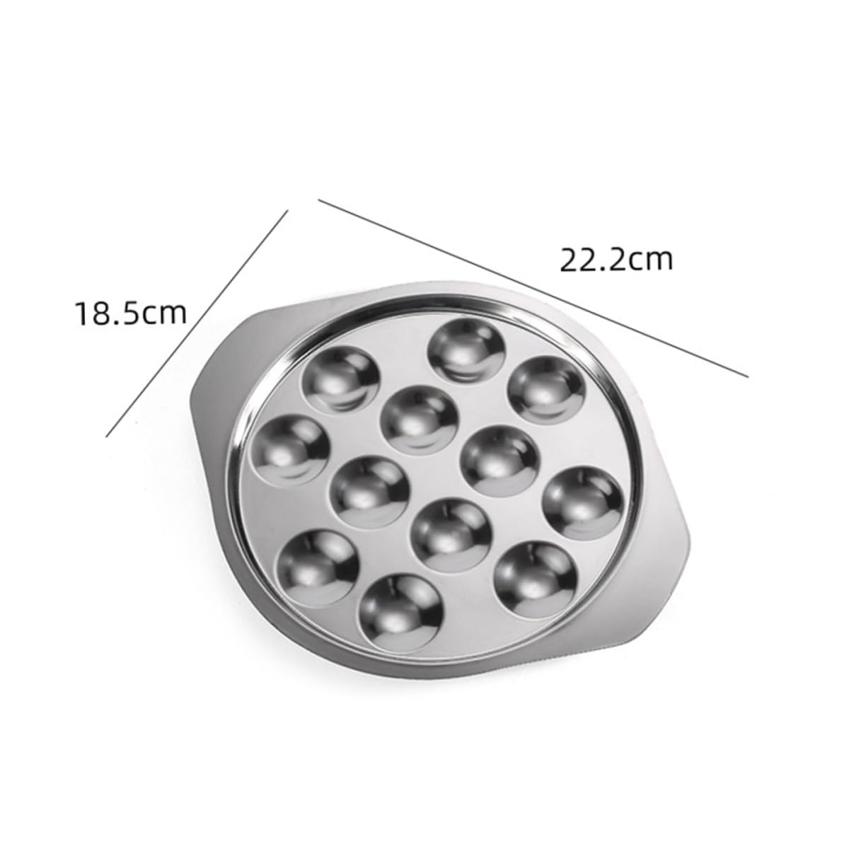 STOBAZA 12 Holes Snail Dish Plate Escargot Serving Platter Stainless Steel Snail Serving Dish