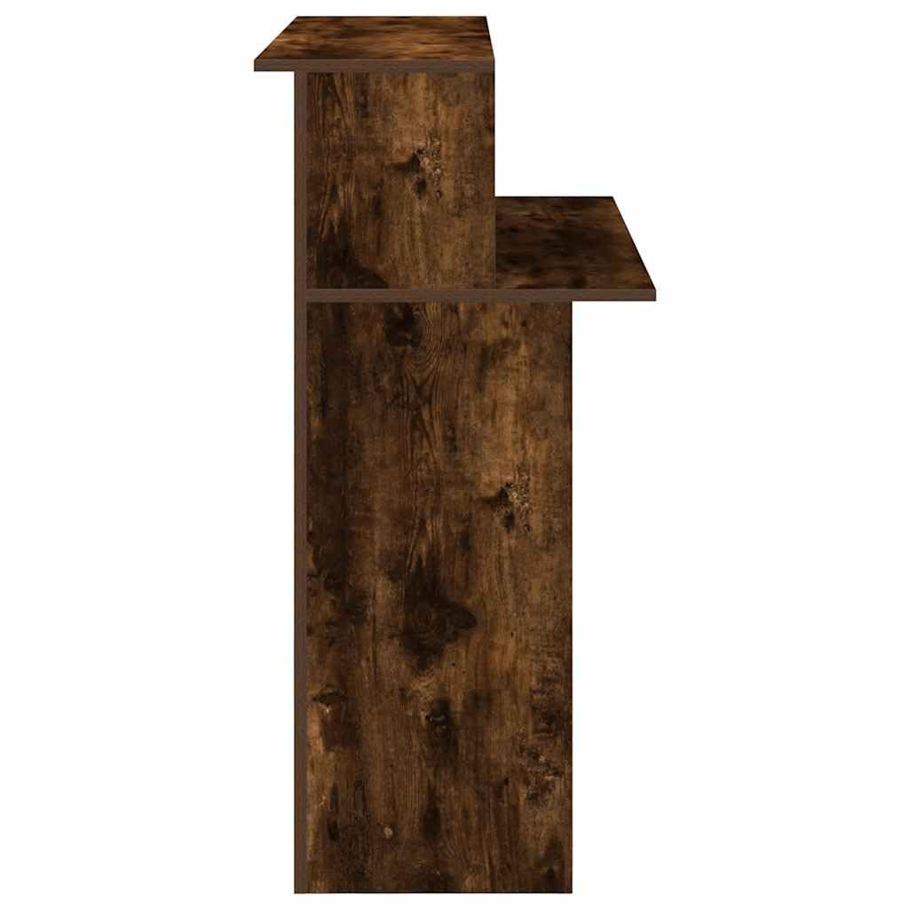 Bancone da ricevimento, in legno di rovere affumicato, 100 x 50 x 103,5 cm, con ripiano, versatile, postazione di lavoro da ufficio per ricevimento, segretario, home office, scrivania per