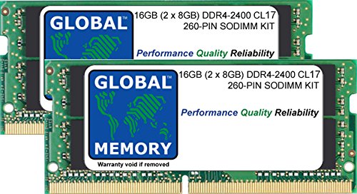 GLOBAL MEMORY 16Go (2 x 8Go) DDR4 2400MHz PC4-19200 260-PIN SODIMM MÉMOIRE RAM KIT pour Intel 27 Pouces Retina 5K iMac (2017)