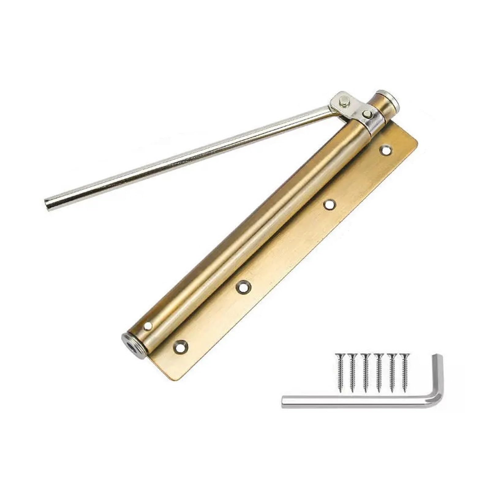 SWENEEN Adjustable Door Closers Surface Mounted Automatic Stainless Steel Spring Closing Door Closer Fire Rated Door Stopper Hardware Easy For Home Commercial Use (Yellow Bronze,Yellow Bronze