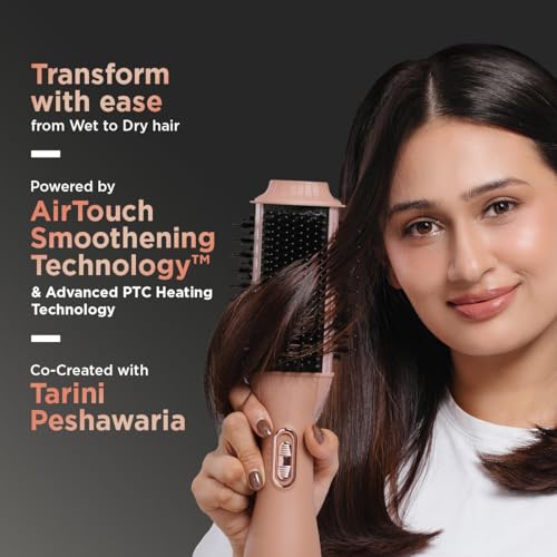 Image of Bblunt WET-TO-DRY AIR SMOOTHENING BRUSH + INSTANT SMOOTH ANTI-FRIZZ SPRAY | Effortlessly Transforms Hair from Wet to Dry | Instant Frizz-Free Hair with Glass-Like Shine | Co-created with Tarini Peshawaria
