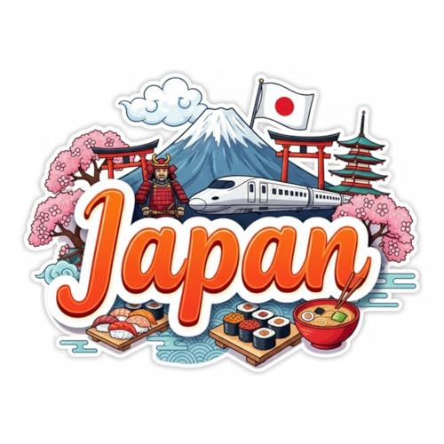 Image of Premium Laser Cut MDF Fridge Magnet for Home Decor, Vibrant Layered Travel Artwork Souvenir Gift with Strong Magnetic Hold, Refrigerator Decoration for Kitchen & Office - Japan