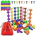 Patterned Stacking Peg Board Set Toy | JUMBO PACK | Montessori Occupational Therapy Early Learning For Fine Motor Skills, Ideal for Toddlers and Preschooler, Includes 50 Plastic Pegs & 2 Boards