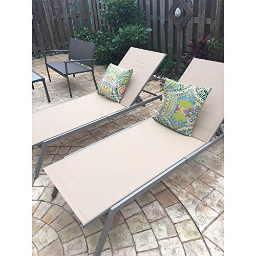 Ostrich Princeton Chaise Lounge Reading Tanning Lawn Chair, Outdoor Furniture for Pool, Beach, Patio, Backyard, and Deck, Tan/Taupe, 2 Pack - Thumbnail 2