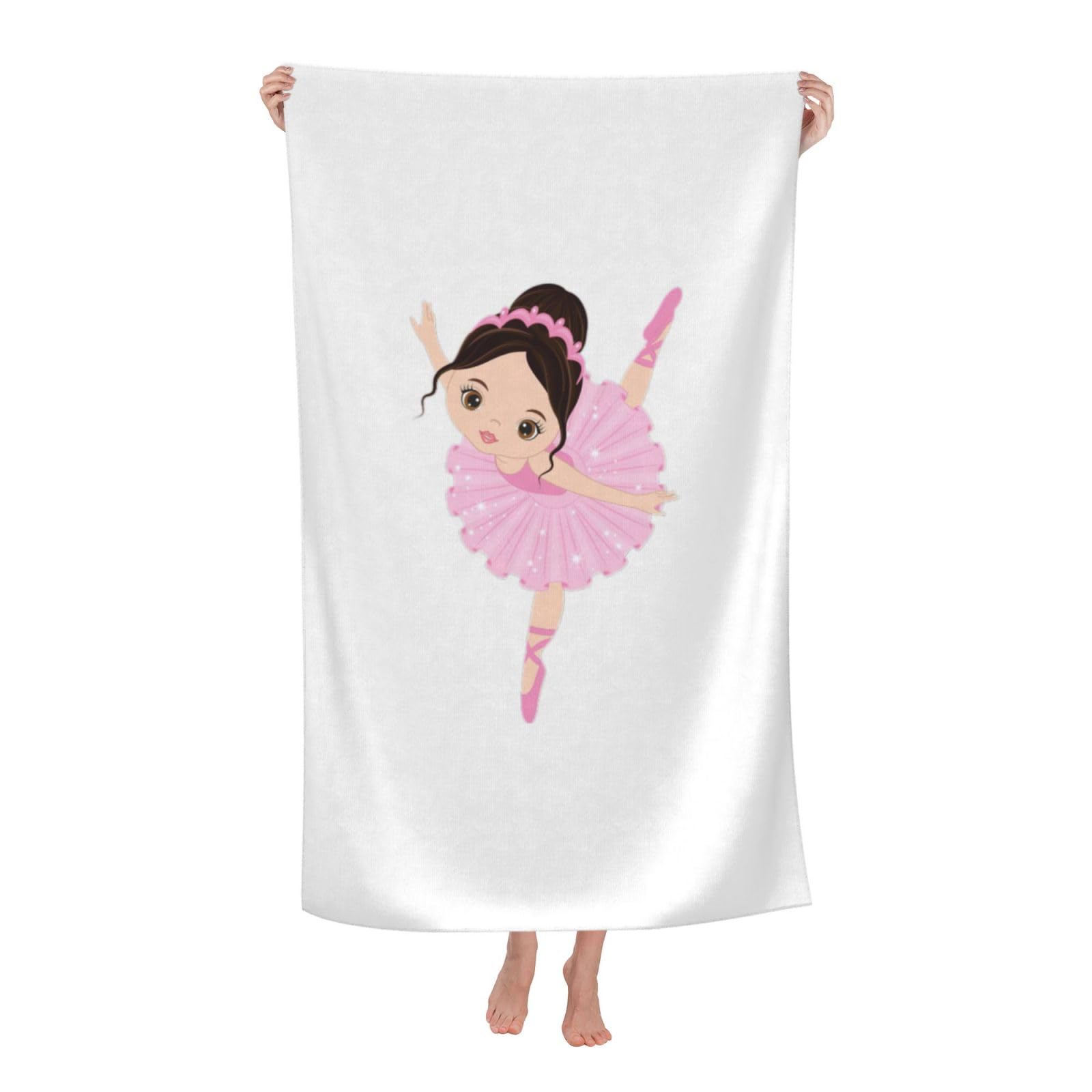 NImongt Little Ballerina Dancing Girl Print Oversized Adult Beach Towel For Travel Weekend Getaways Festivals Camping Trips