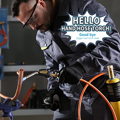 Tausom Propane Torch, Trigger Start Mapp Gas Torch Map Gas Torch Kit With 3.6Ft Hose & Flow Adjustment, Soldering Welding Torch Fuel By Mapp, Map/Pro, Propane Torch Kit(Includes Cylinder Clip) #TOP5