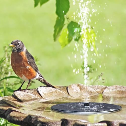 Honche Solar Powered Floating Fountain Water Pump for Bird Bath, Garden, Pond, Pool, Patio, Black-16cm-new — view 6