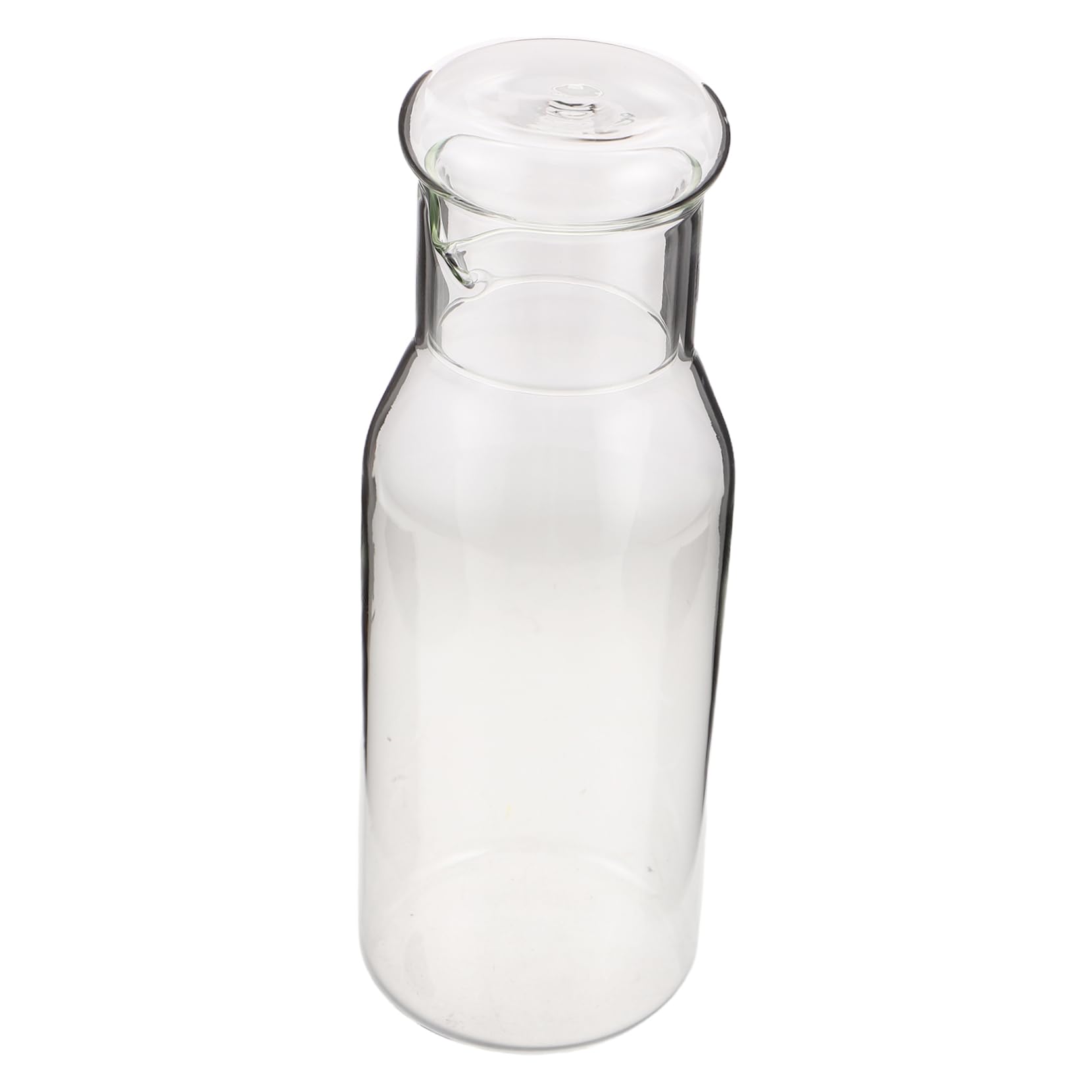 MUCKLILY Bedside Water Carafe with Lid Clear Glass Juice Pitcher for Single Servings for Nightstand and Kitchen Use Easy to Clean and High Transparency Design