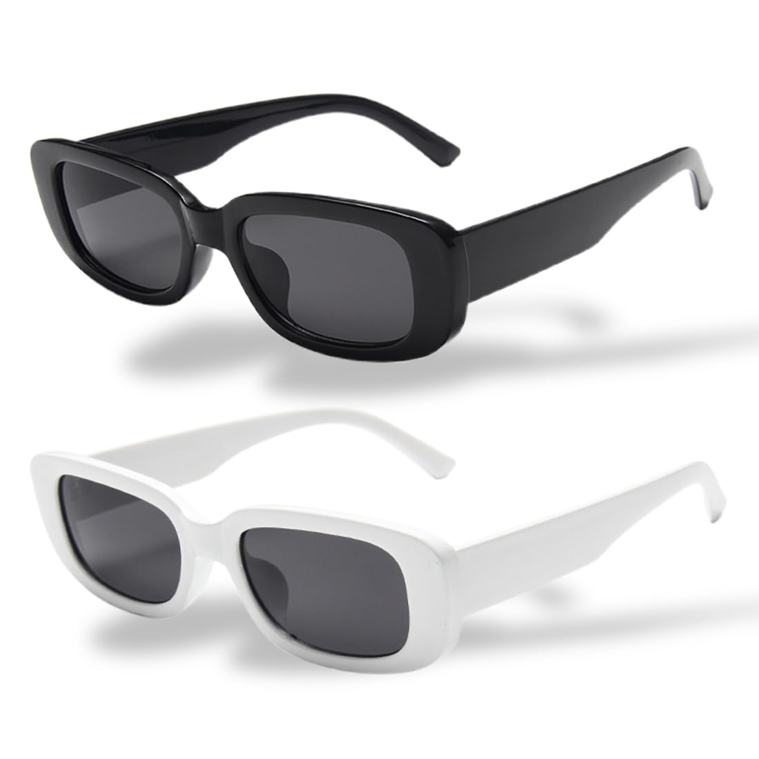 Lunettes de soleil rétro rectangulaires