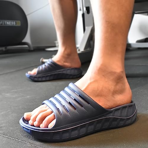 GPOS Mens Sport Recovery Sandals Plantar Fasciitis Thick Cushion Slides Sandals Lightweight Comfort Orthotic Slippers 7