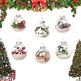 🌲Diseño elaborado: la bola de Navidad transparente es pequeña, retro y elegante y se puede colgar en la puerta, ventana o árbol de Navidad. La decoración perfecta para cada árbol de Navidad, como decoración de mesa o elemento de decoración de temporada