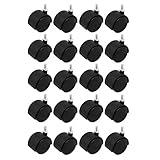 Aexit M8 Threaded Themed 2' 'Dia Double Wheel Swivel Casters 20pcs negro para silla de oficina (760e39aa70e87409812314e0b30a5565)