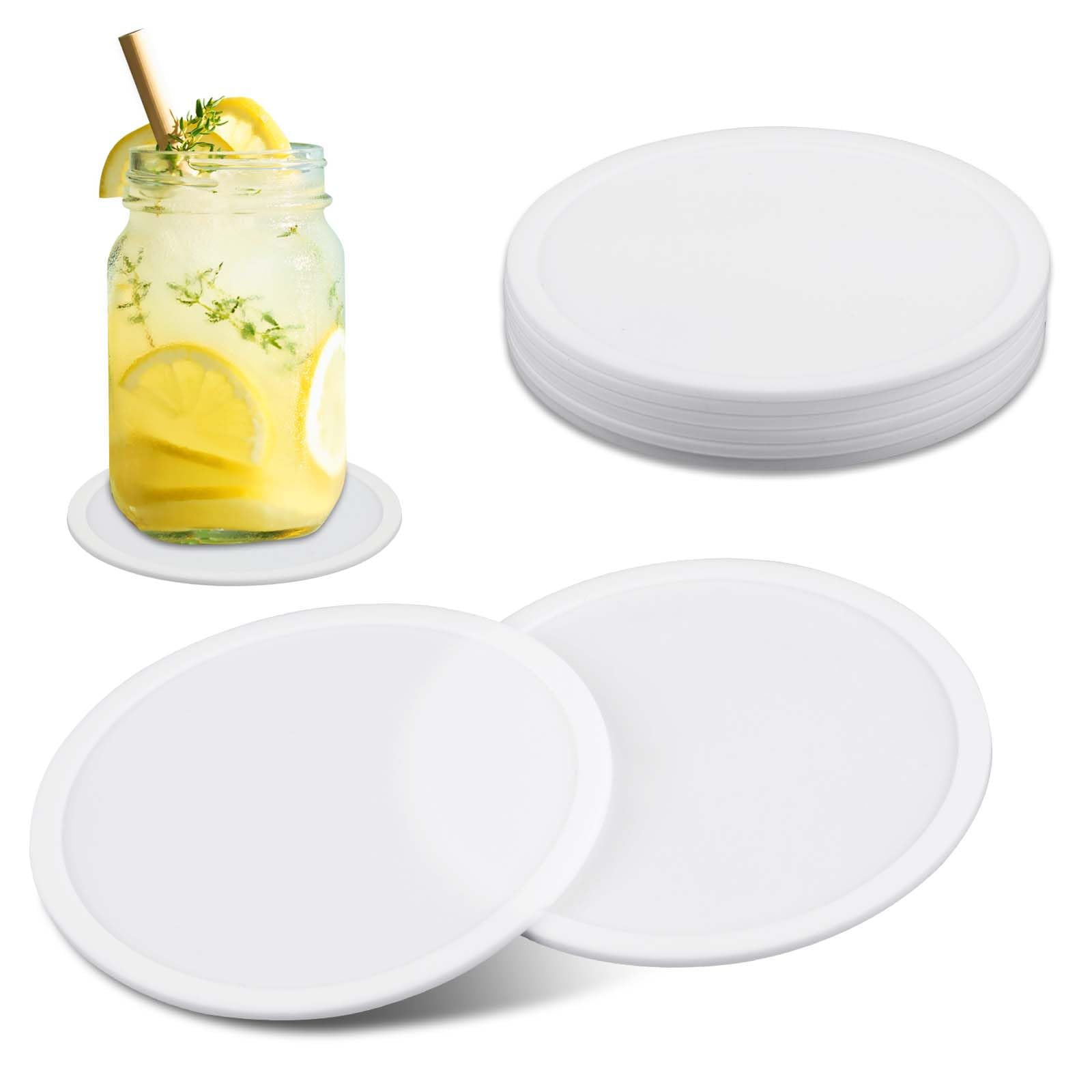 Lusofie Coasters Set of 6, Silicone Coasters Round Cup Coaster