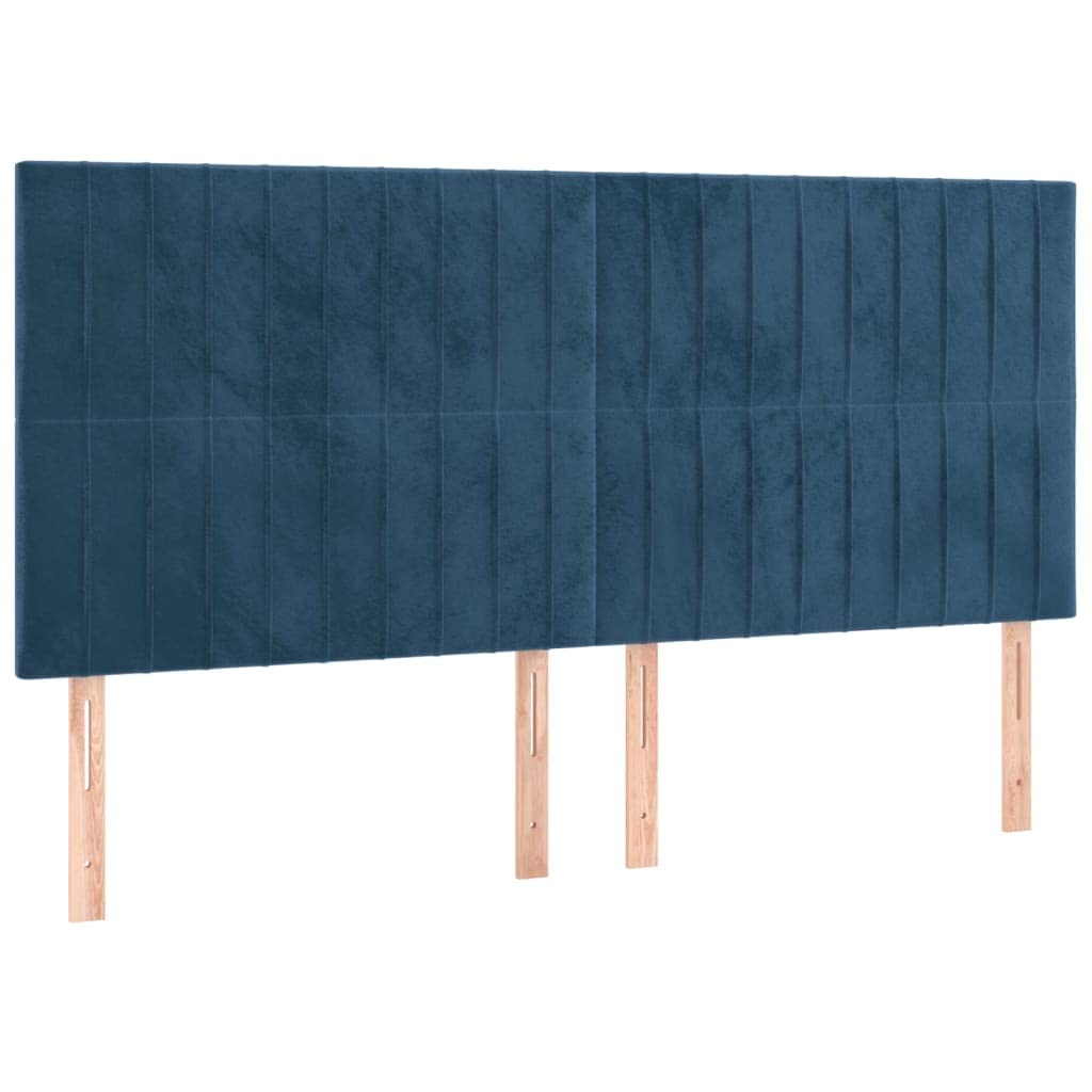 vidaXL Giroletto a Molle con Materasso Blu Scuro 180x200 cm in Velluto
