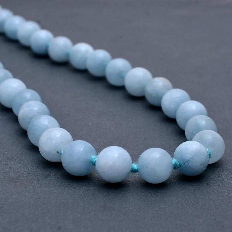Collier Mala en aigue-marine pour approfondir la méditation Japa