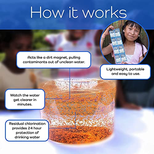 P&G Purifier of Water Portable Water Purifier Packets (Box of 240 Packets). Emergency Water Filter Purification Powder Packs for Camping, Hiking, Backpacking, Hunting, and Traveling. - Thumbnail 5