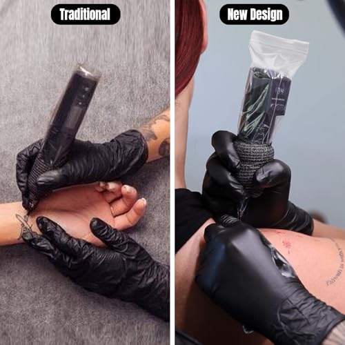 Sealable Tattoo Pen Covers Large, Gun Covers 2.5\'\'x 7.8\'\', 200pcs Tattoo Machine Covers, Tattoo Machine Wrap for Tattoo Artists - Pro Supplies Accessories Clear(2.5inchX7.8inch) - Thumbnail 3