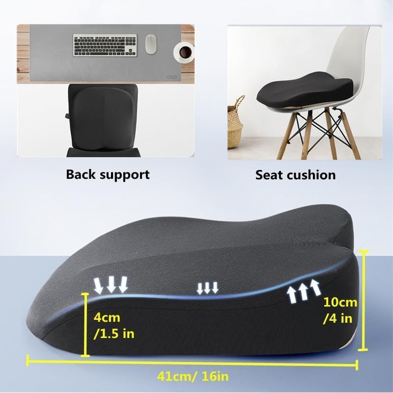 Adult Car Booster Seat Cushion, Car Seat Driver Height Boost Mat Memory Foam Car Seat Cushions Pad Improve Driving View Non-Slip 3D Office Chair Cushion Pressure Relief (Black) - Image 7
