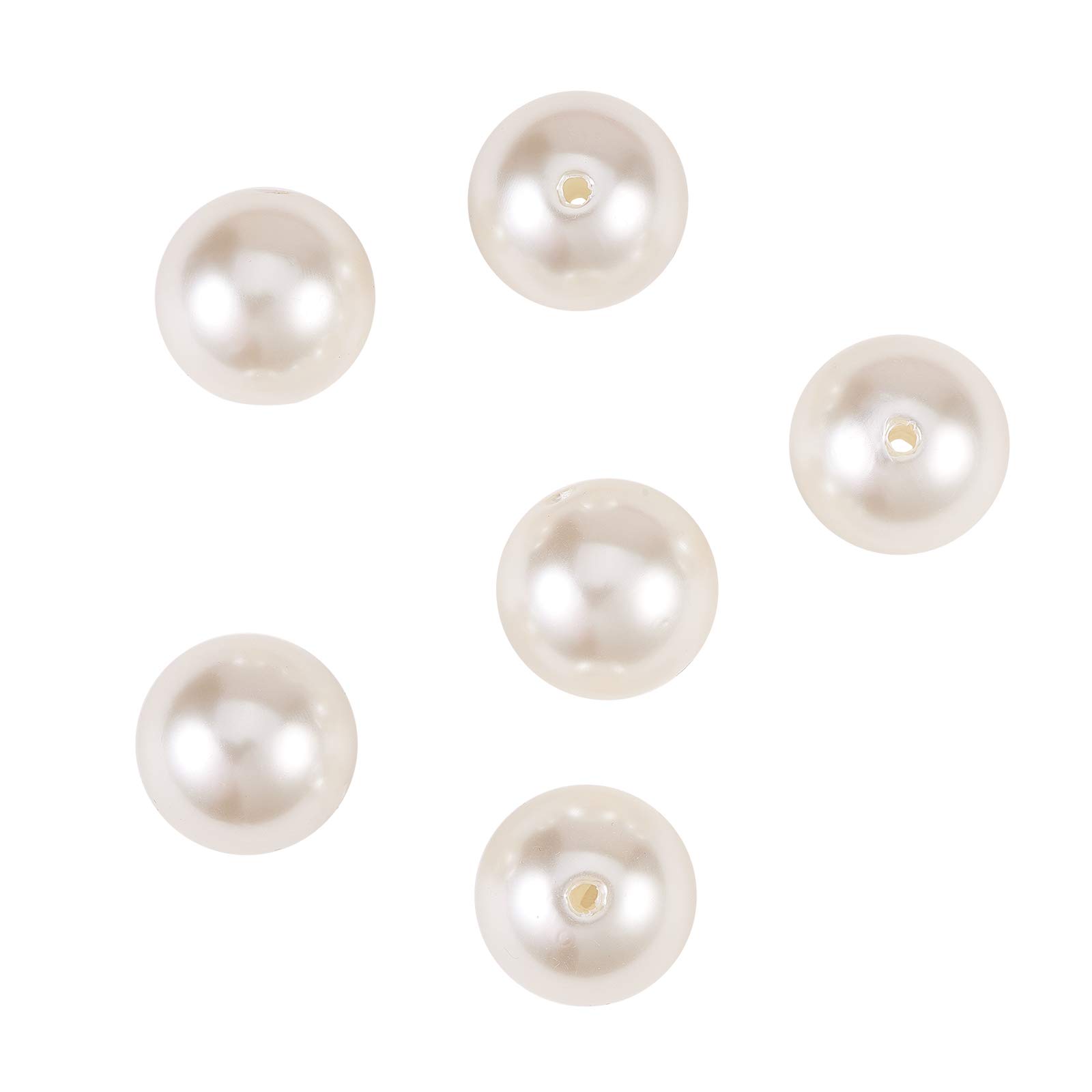 Airssory10 Pcs Imitated Faux Pearl Acrylic Plastic Large Loose Beads Round Creamy White Bead in Bulk for Jewellery Making DIY Craftings - 24mm