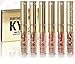 Kylie jenner birthday edition - 6PCS women long lasting lip gloss beauty Ggaze matte liquid lipstick makeup tool set(Gold)