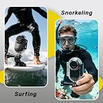 Mini Caméra corps avec pendentif magnétique & Etui étanche, 0.92 oz Taille de la pousse Cam, Bodycam pour la randonnée, Voyage, Vlogging, Portable POV Caméra d'action pour le surf, le snorkeling