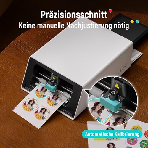 Liene PixCut S1 | All-in-One Fotodrucker, Aufkleberdrucker und Schneidemaschine | Multifunktionsdrucker und Stickerdrucker für Scrapbook und DIY-Projekte | 300 DPI Farbsublimation