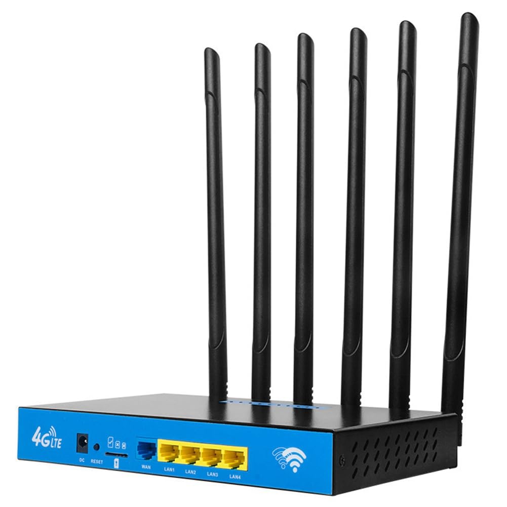Router WiFi 4G con Tarjeta SIM Mesh 1750Mbps de Doble Banda, 4 Puertos LAN Gigabit, 6 Antenas. Router WiFi Que Soporta 32 Dispositivos Conectados.
