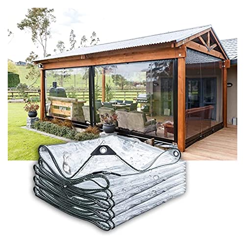 Bâche transparente imperméable en tissu PVC avec bords renforcés pour extérieur - 2