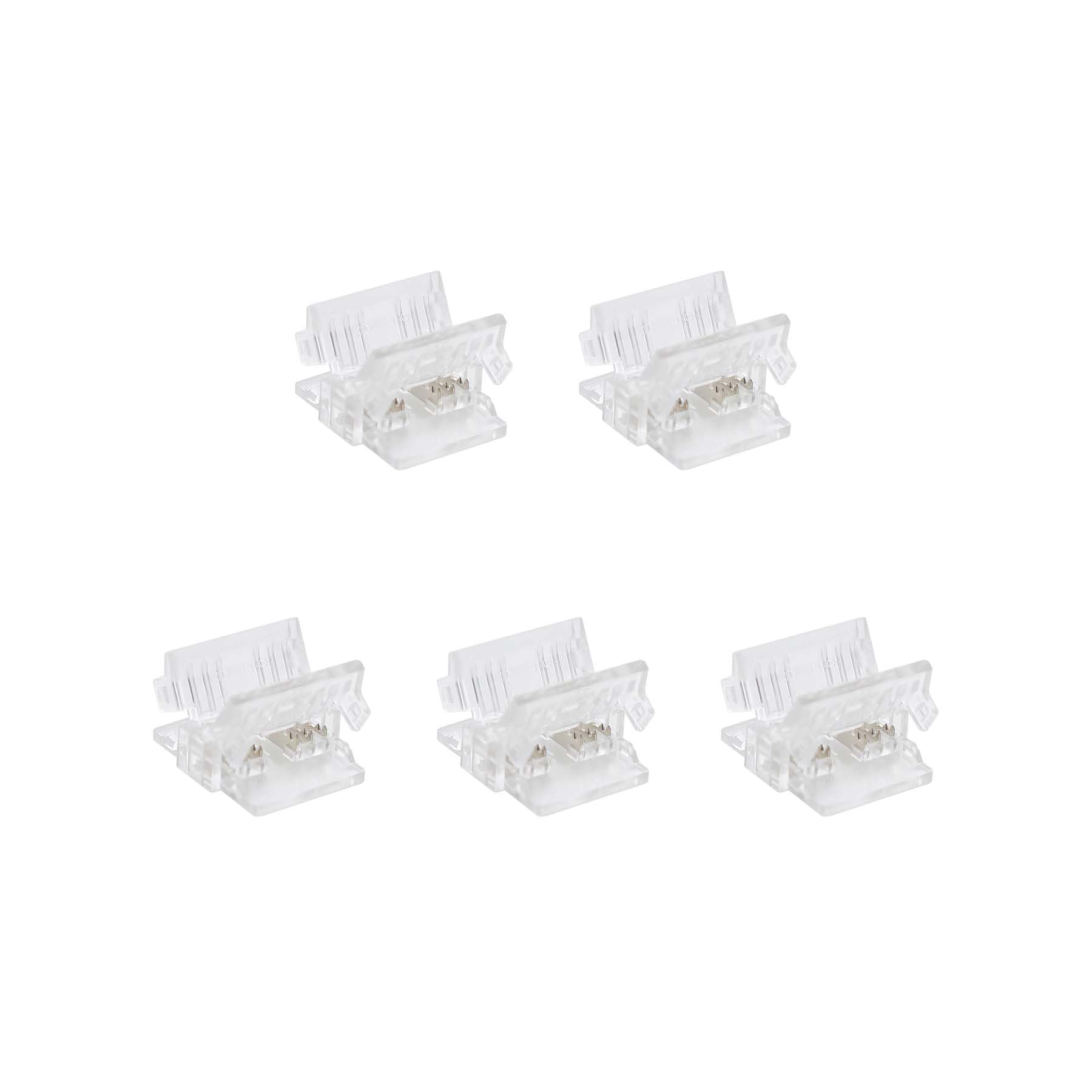 G.W.S® Solderless Strip to Strip Straight Connectors, for 12mm Wide 6 Pin RGB+CCT LED COB Strip Lights, Pack of 5