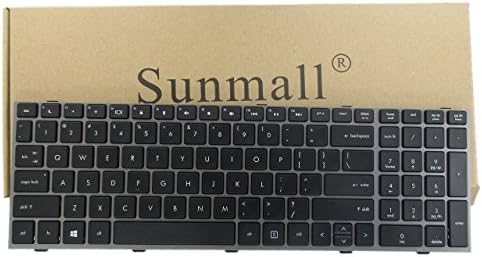 SUNMALL New Laptop Keyboard with Frame for HP ProBook 4540s 4540 4545s Series Compatible with Part Number 702237-001 683491-001 701485-001 Grey Frame US Layout