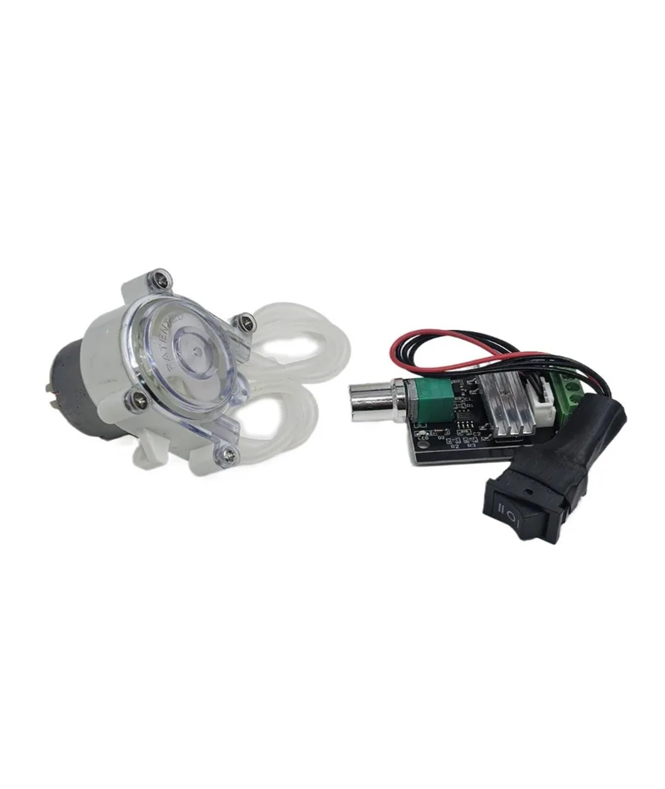 ZPFWDGBRH Peristaltic Pump DC 6V-12V Small 500 Geared Electronic Starter Adjust Dosing Liquid Water Pump Reverse PERISTALTIC Pump (Pump with Controller)