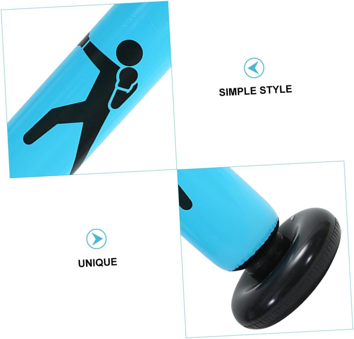 Happyyami Standing Punching Bag Inflatable Boxing Bag for Adults Blue Indoor Gym Training Equipment