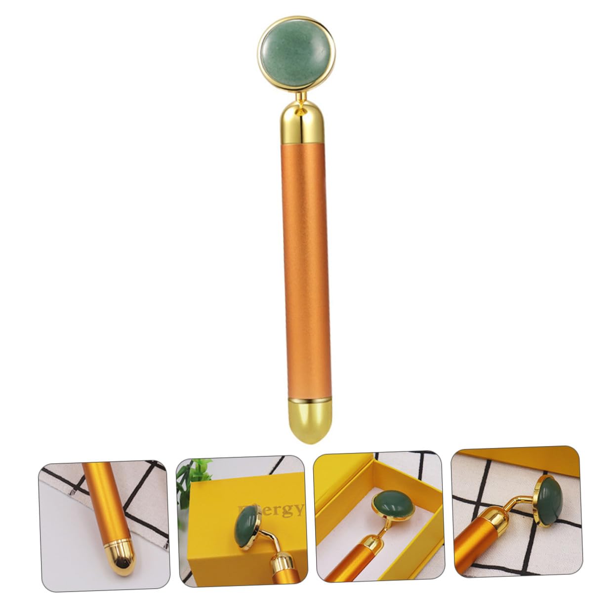 MAGICLULU Massagegerät Gesicht Elektrisch mit Aventurin und Zinklegierung Tragbares Elektrisches Massagestick zur Entspannung und Schlafs Zufällige Farbe