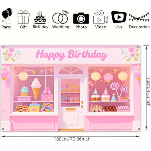 BlissYard Banner Fiesta Dulces Fondo 71x43 pulgadas miniatura 3