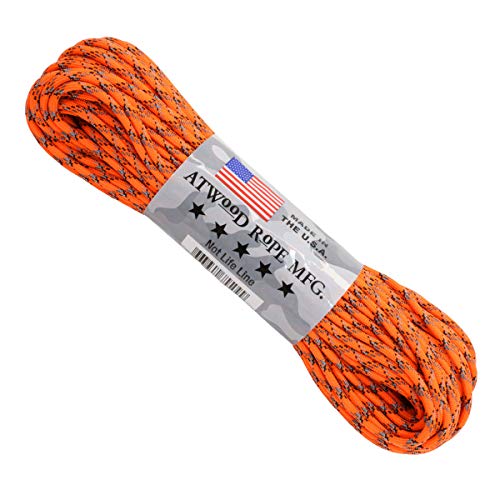 Atwood Rope MFG 550 Paracord 100 Feet 7-Strand Core Nylon Parachute Cord Outside