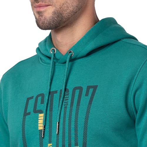 Image of Being Human Men's Solid Cotton Blend Long Sleeve Hoody | Men's Hoodie