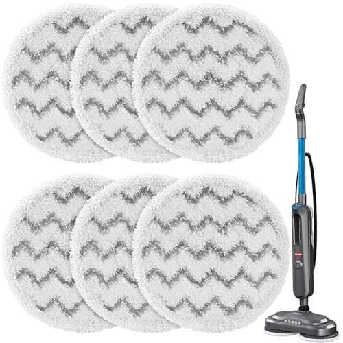 6 Pack 3897A / 3712 Rotating Steam Mop Pads Replacement for Bissell SpinWave SmartSteam Scrubbing Steam Mop Cleaner 【Models 3897A/3712 ONLY】, Washable Reuseable Refill Pads by iSingo - Used condition - US$18.78