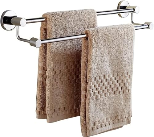 Porte-serviettes double haut de gamme en acier inoxydable durable avec levier mural 110 cm