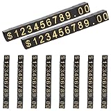 Didiseaon Etiquetas para Precios de Joyería Negro Abs y Aluminio, Porta Precios Desmontable y Fácil Instalación para Tiendas y Exhibición de Pequeños Productos, 10 Piezas