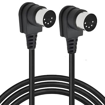 90 Degree Right Angle MIDI 5 Pin DIN Cable - Male to Male Audio Cable for Music Mixer & MIDI Device 1.5 Meter/ 5 FT