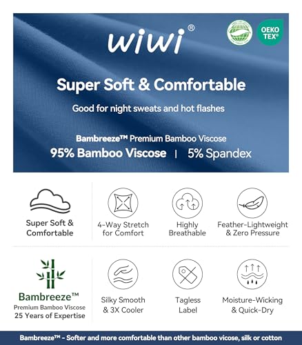 Image of WiWi Viscose from Bamboo Women's Pajamas Set Super Soft Button Down Top and Pants Sleepwear Cooling Pjs S-3X