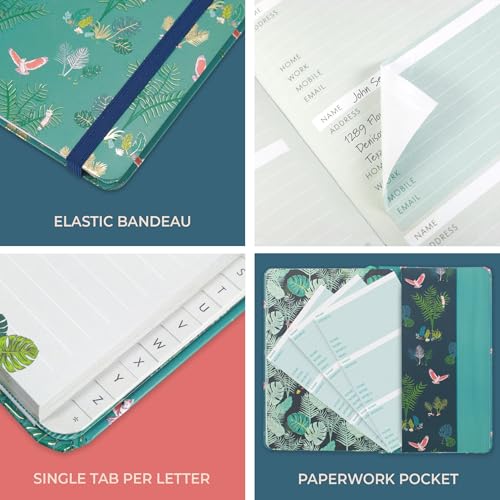 Boxclever Press Small Address Book with Over 400 Spaces. Hardcover Address Book with Alphabetical Tabs, Pocket, Change of Address Labels. Stunning Address Books 8 x 5ins - Thumbnail 6