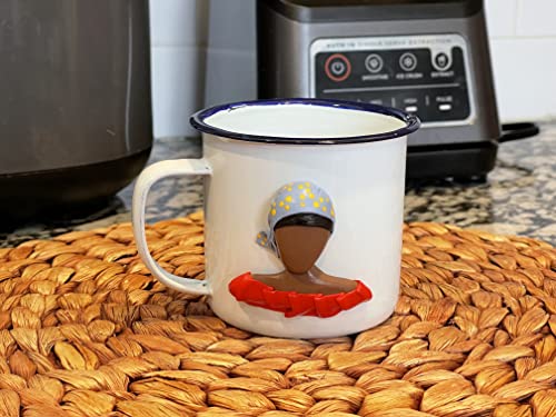 Tropican 3D Woman With A Cloth On Her Head. For Espresso Cups, Taza De Cafe, Espresso Cup, Jarritos, Camping Mug, Cantaritos, Camping Cups, Metal Coffee Cups. Camping Coffee Mugs, Camping Mugs #TOP6