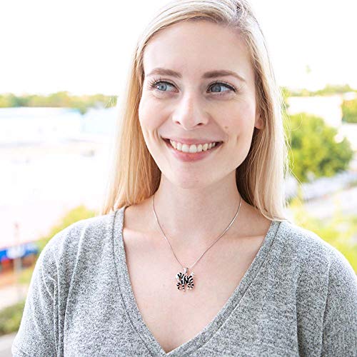 Pammyj Black Zebra With Clear Crystals Silvertone Pendant Necklace, 18" #TOP1