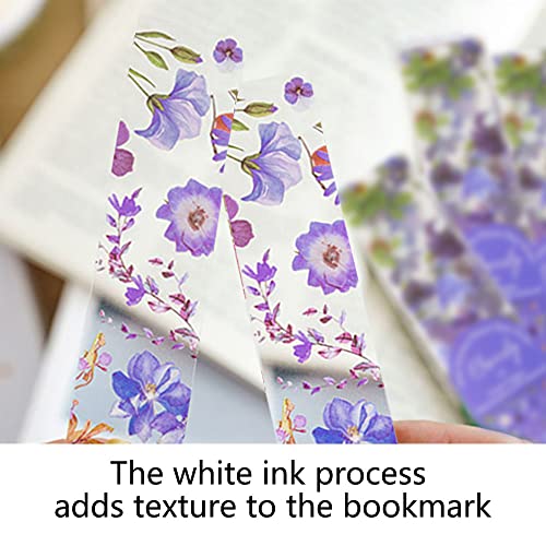 5Pcs Flowers Bookmark Pet Transparent Plant Floral Bookmarks Flower Page Marker Chrysanthemum Book Markers Purple Flower Book Mark Bookmarks For Kids Women Teacher Students Gifts #TOP6